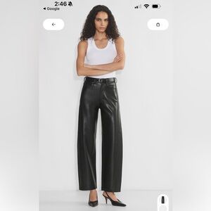 Denim Forum Black faux Leather Pants